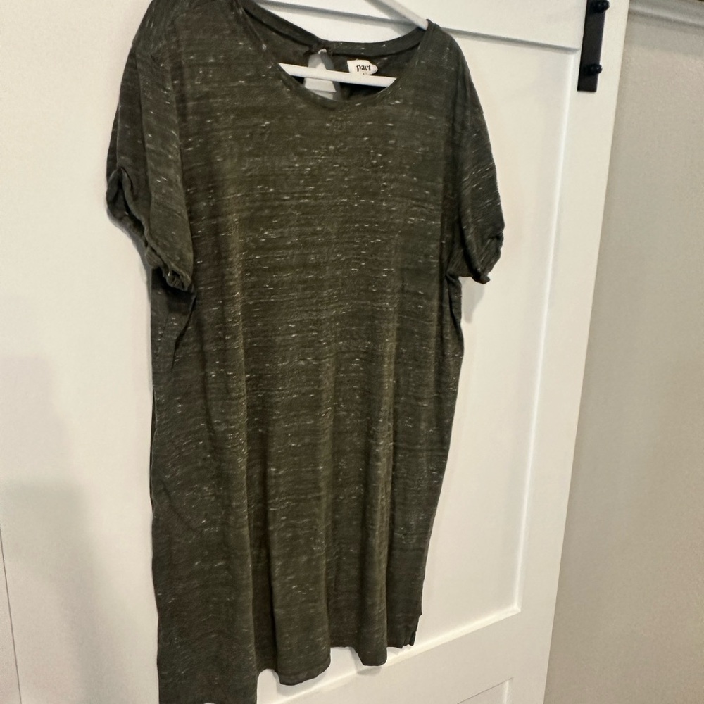 Pact Casual Olive Green T-Shirt Dress